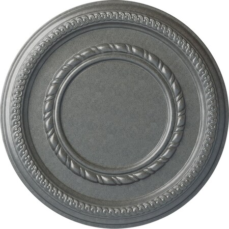 Ekena Millwork Federal Roped Small Ceiling Medallion (Fits Canopies up to 6"), 12 5/8"OD x 1 1/8"P, Platinum CM12FEPLS